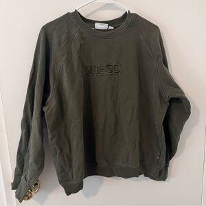Wesc Army Green Pullover Judith Crewneck Sweatshirt Unisex Men’s XL Women’s XXL